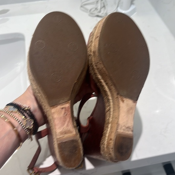 SALEGucci Pink Guccissima Leather and Cork Wedge Sandals Size 37 sold out - Picture 5 of 8